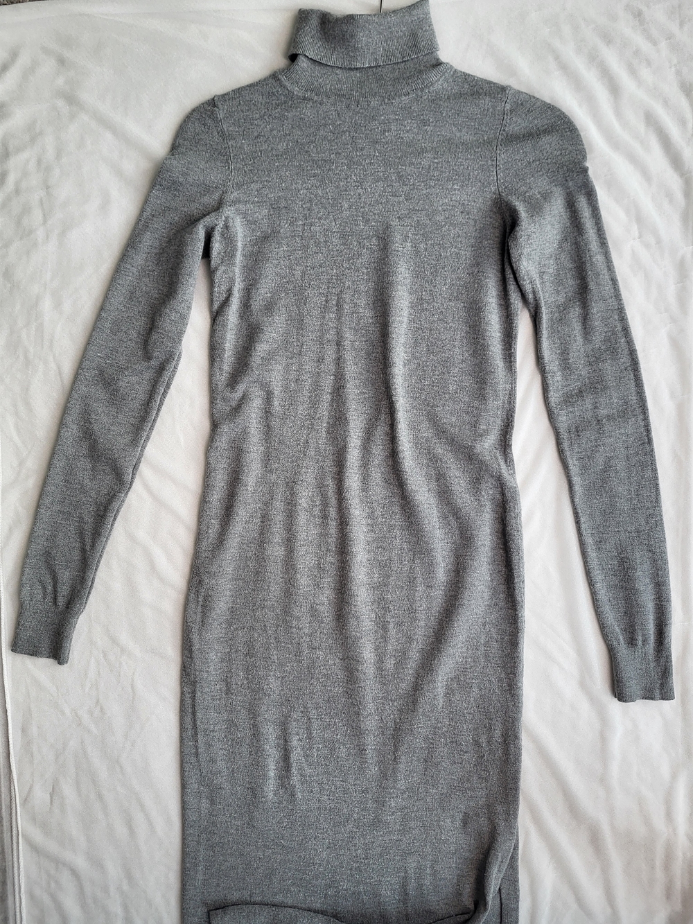 Express Gray Turtleneck Long Sleeve Knit Dress